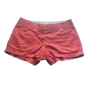 J. Crew Womens 0 Pink Broken-In Chino Shorts 100% Cotton Midrise Relaxed Fit